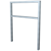 Lean-on hoop made of steel tube | Square tube, 60 x 40 mm | with cross bar | total width: 1000 mm | hot-dip galvanized